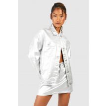 Veste Oversize En Jean - Gris - Argent - 36, Gris - Argent