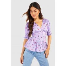 Blouse Fleurie - Lilas - 8, Lilas
