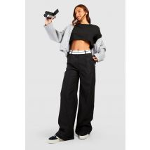 "Tall" - Pantalon Large De Tailleur - Noir - 38, Noir