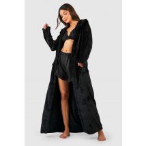 Robe De Chambre Longue En Polaire - Noir - 34, Noir