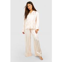 Pyjama Premium À Rayures Avec Chemise Et Pantalon - Champagne - 36, Champagne