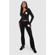 Pantalon De Yoga Côtelé À Slogan - Noir - L, Noir
