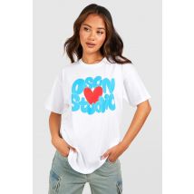 T-Shirt Oversize Imprimé Cœur - Blanc - Xl, Blanc