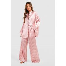 Pyjama Oversize À Rayures - Rose - 36, Rose