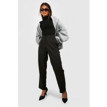 Pantalon De Costume Style Cigarette À Taille Haute - Noir - 40, Noir