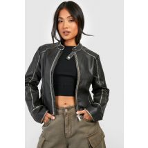 "Petite" - Veste À Imprimé Moto - Noir - 34, Noir