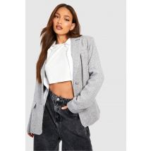 "Tall" - Blazer Oversize Effet Laine À Chevrons - Gris - 38, Gris
