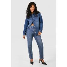 Jean Mom Délavé - Bleu - 44, Bleu