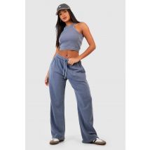 Jogging Droit Délavé - Bleu Jean - L, Bleu Jean