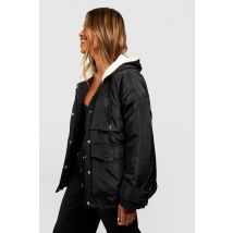 Parka À Écusson - Noir - 38, Noir