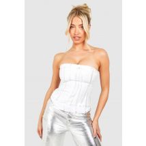 Top Bandeau En Jean Effet Mé"Tall"isé - Jaune Or - 34, Jaune Or