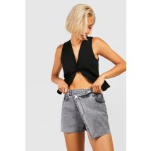 Jupe-Short En Jean - Gris - 34, Gris
