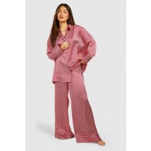 Pyjama Oversize À Rayures - Rouge - 38, Rouge