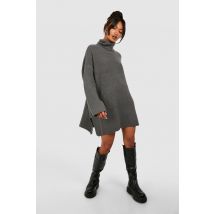 Robe Pull Tunique À Col Roulé - Gris Anthracite - M, Gris Anthracite