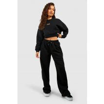 Survêtement Avec Sweat Court Et Jogging Droit - Noir - S, Noir