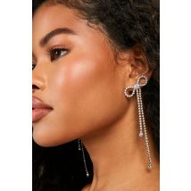 Boucles D'Oreilles Pendantes À Nœud - Gris - Argent - One Size, Gris - Argent