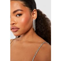 Boucles D'Oreilles À Franges Argentées - Gris - Argent - One Size, Gris - Argent