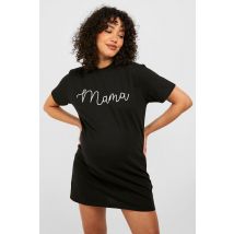 Maternité - Nuisette À Slogan Mama - Noir - 40, Noir