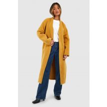 Manteau En Laine À Ceinture - Jaune Moutarde - 44, Jaune Moutarde
