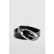 Ceinture Ovale Argentée - Noir - One Size, Noir