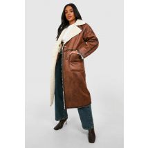Manteau Réversible En Synthétique - Marron - M, Marron