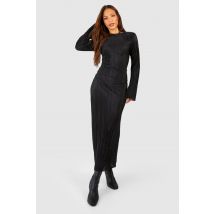 "Tall" - Robe Droite Plissée - Noir - 44, Noir
