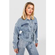 Veste Courte Nouée En Jean - Bleu - 38, Bleu