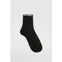Chaussettes Noires À Perles - One Size, Noir