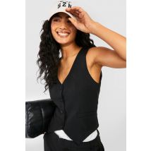 Gilet Court Sans Manches - Noir - 38, Noir