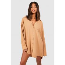 Robe Chemise Fluide - Marron Camel - 36, Marron Camel