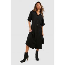 Robe Chemise Fluide - Noir - 34, Noir
