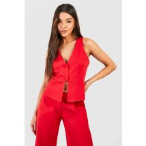 Gilet Sans Manches De Tailleur - Rouge - 34, Rouge