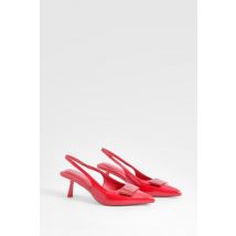 Escarpins À Talon Et Bride À La Cheville - Rouge - 38, Rouge