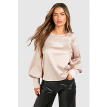 Blouse Oversize Satinée - Champagne - 36, Champagne