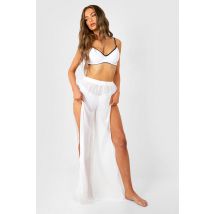 Pantalon De Plage Fendu - Blanc - L, Blanc