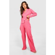 Pantalon Large Côtelé - Rose - 36, Rose