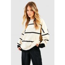 Pull Cintré À Rayures - Blanc - M/L, Blanc