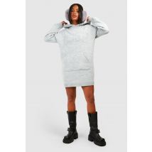 Robe Oversize À Slogan - Gris - L, Gris