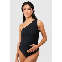Maternité - Maillot De Bain Grossesse Asymétrique Froncé - Noir - 44, Noir