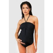 Maternité - Maillot De Bain Grossesse Bandeau Froncé - Noir - 38, Noir
