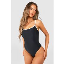 Maillot De Bain Une Pièce À Col Rond - Noir - 42, Noir