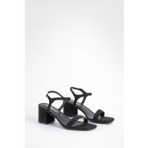 Chaussures À Petit Talon Carré - Pointure Large - Noir - 38, Noir