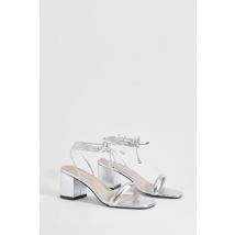 Chaussures Mé"Tall"isées À Petit Talon Carré - Gris - Argent - 40, Gris - Argent