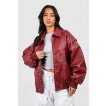 "Petite" - Bomber Oversize À Coutures Contrastantes - Rouge - 34, Rouge