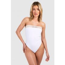 Maillot De Bain Bandeau En Mesh - Blanc - 36, Blanc