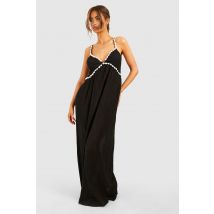 Robe Longue De Plage À Bretelles - Noir - L, Noir