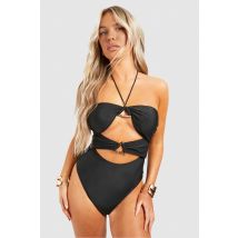Maillot De Bain À Découpes - Noir - 40, Noir