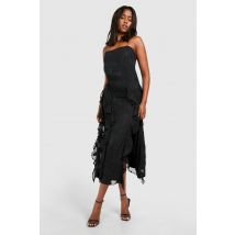 Robe Nuisette Longue Fleurie - Noir - 42, Noir