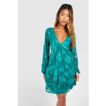 Robe Babydoll Fleurie - Vert - 38, Vert