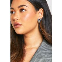 Boucles D'Oreilles Cœur - Gris - Argent - One Size, Gris - Argent